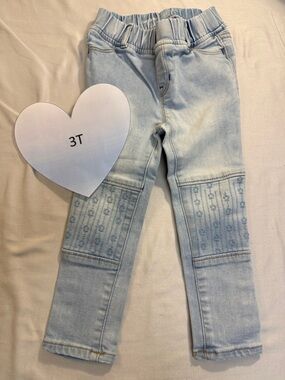 GAP Blue Denim Jeggings with embroidered Knee Details